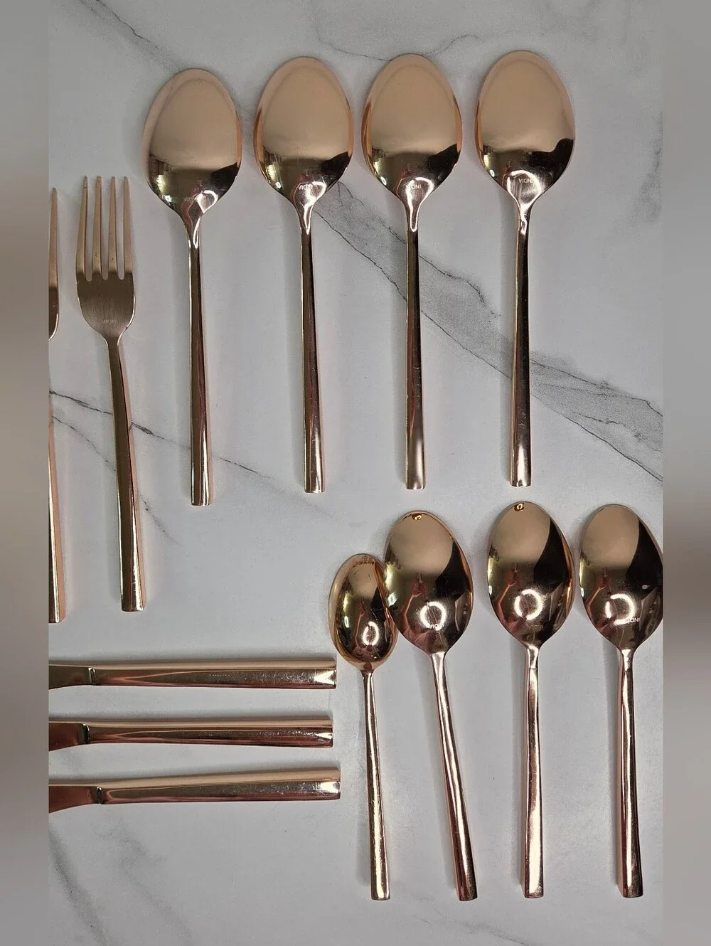 Rose Gold Flatware Set - Elegant Home Dining Cutlery - 13 Piece Lot